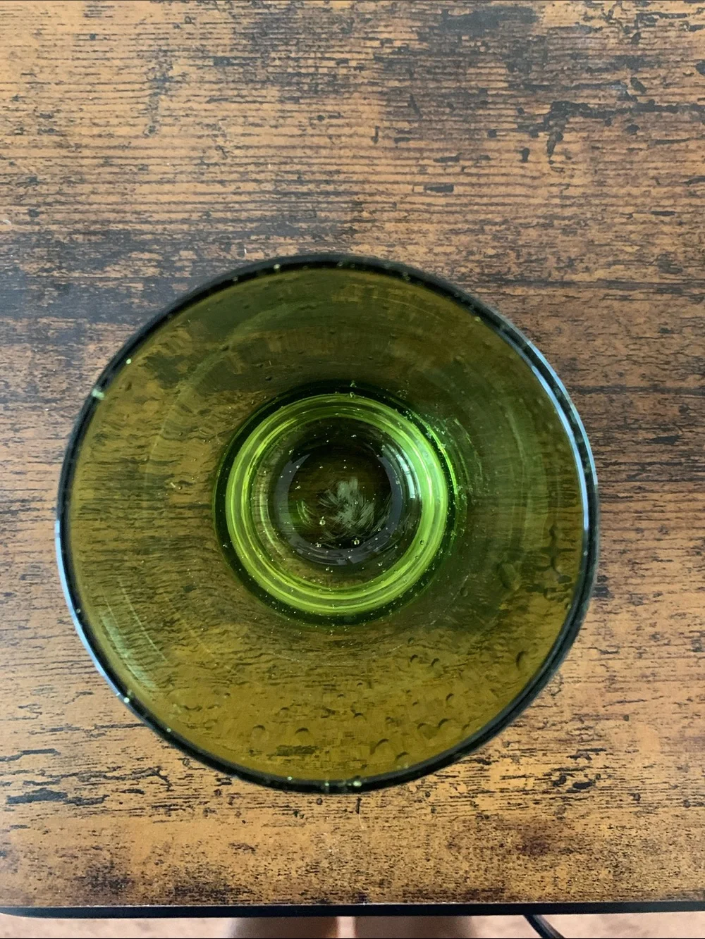 Set of 3 Vintage Red & Green Bubble Glass Small Glasses (or Votive Holders)